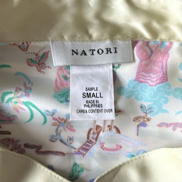 Natori Kimono Asian Motif Pajama Top Mandarin Collar Intimates Long Sleeve Small - Picture 7 of 11